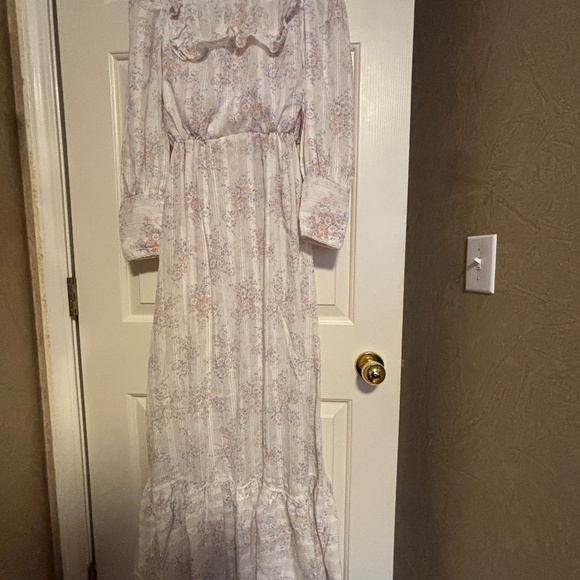 Vintage Maxi Floral LS Dress - Sz. 11 - Picture 1 of 9